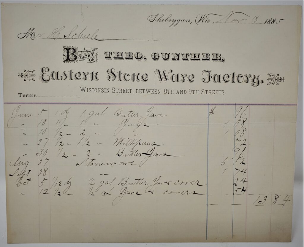 1885 Gunther receipt